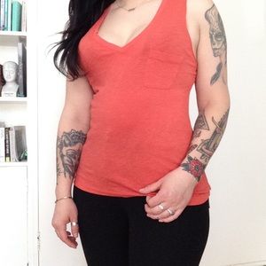 Madewell Whisper Cotton v-neck tank •